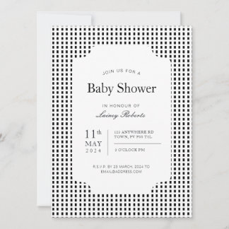 Monokrom vit rektangel med vit rektangel, punktgeo inbjudningar