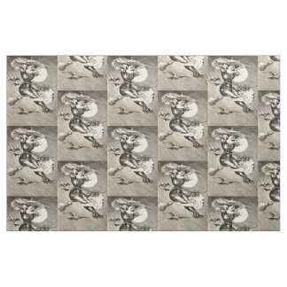 Monokrom Witch Full Moon Fladdermus Broom Tyg