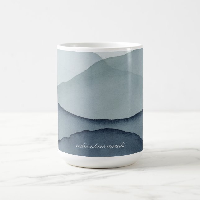 Monokroma akvarellberg kaffemugg (Center)