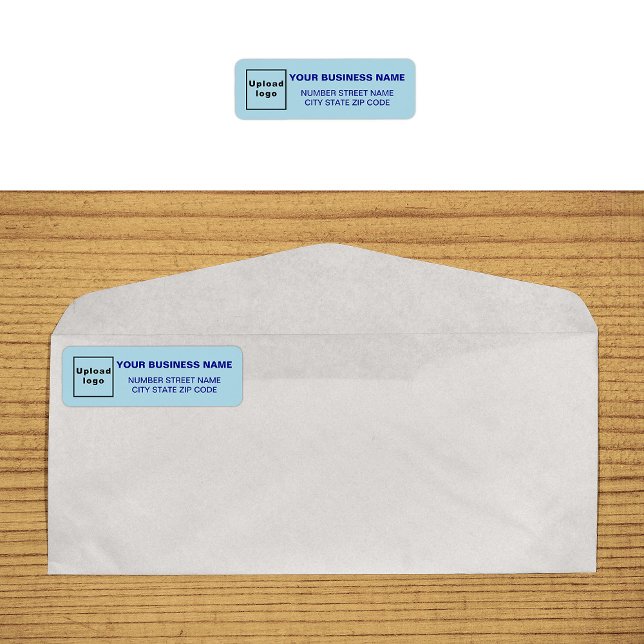 Monokroma Blå Affärsetikett för Returadress Etikett (Monochrome blue return address label on envelope)