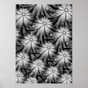 Monokroma blommor poster