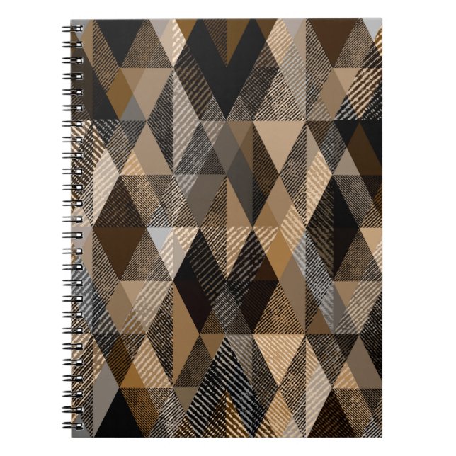 Monokroma bruna rhomb textur anteckningsbok (Framsidan)