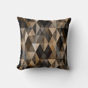 Monokroma bruna rhomb textur kudde
