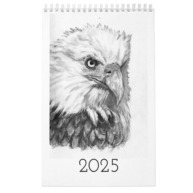 Monokroma hand plockade-djur kalender (Omslag)