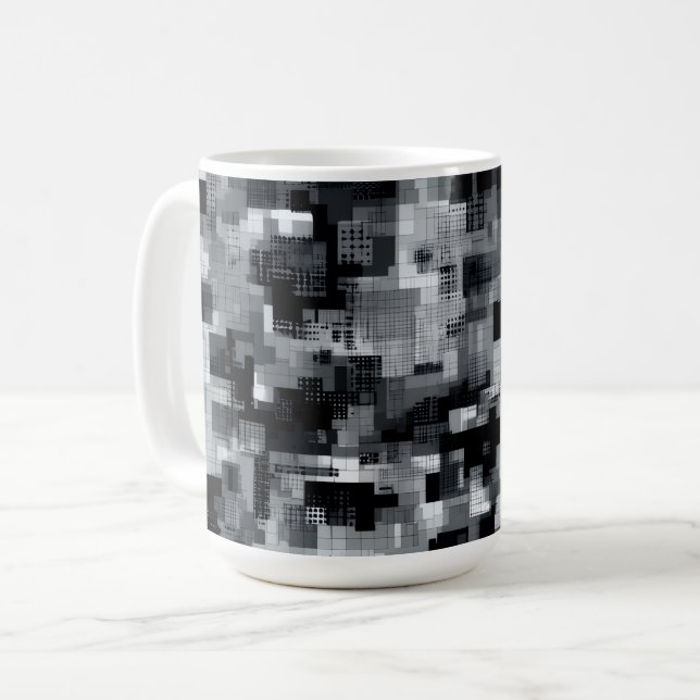 Monokroma Matris Mosaik Kaffemugg (Framsida vänster)