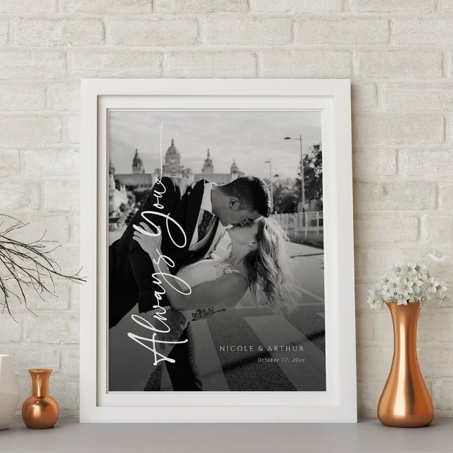 Monokroma minnen | Konst för "alltid du"-Anpassnin Canvastryck (Monochrome Memories 'Always You' Custom Art Canvas Print )