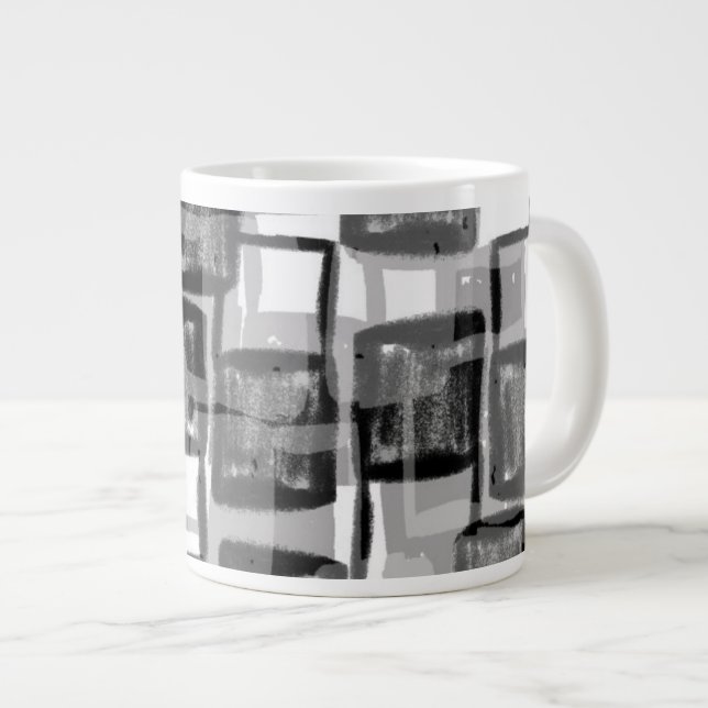 Monokroma rutor jumbo mugg (Framsida höger)