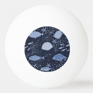 Monokroma sömnfiskar, mörk mönster. pingisboll