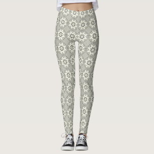 Monokroma stjärnor och prickar leggings