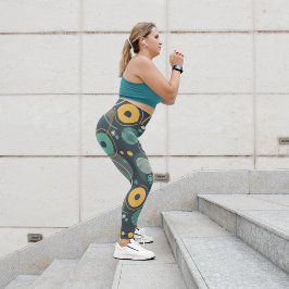 Monokroma stripade cirkulär leggings
