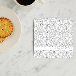 Monokroma svarta geometriska virvlar mönster underlägg papper kvadrat