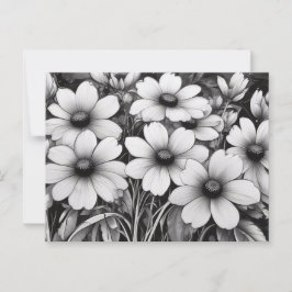 Monokromatisk Blommigt - glädje i Bloom Vykort