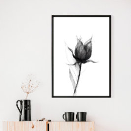 Monokromatisk blomskonst poster