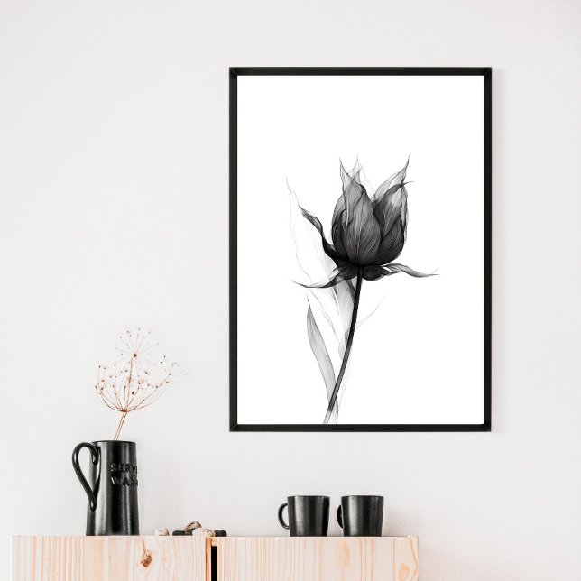 Monokromatisk blomskonst poster (Skapare uppladdad)