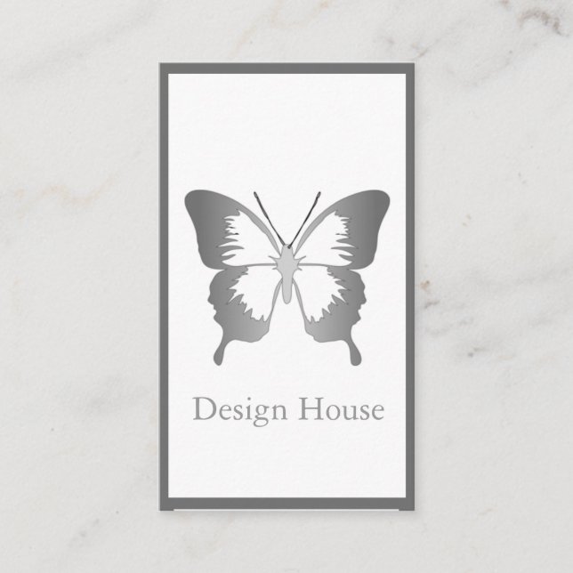 Monokromatisk fjäril visitkort (Framsida)