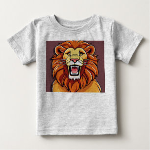 Monokromatisk geometrisk Lejon Logotyp T-Shirt. T Shirt
