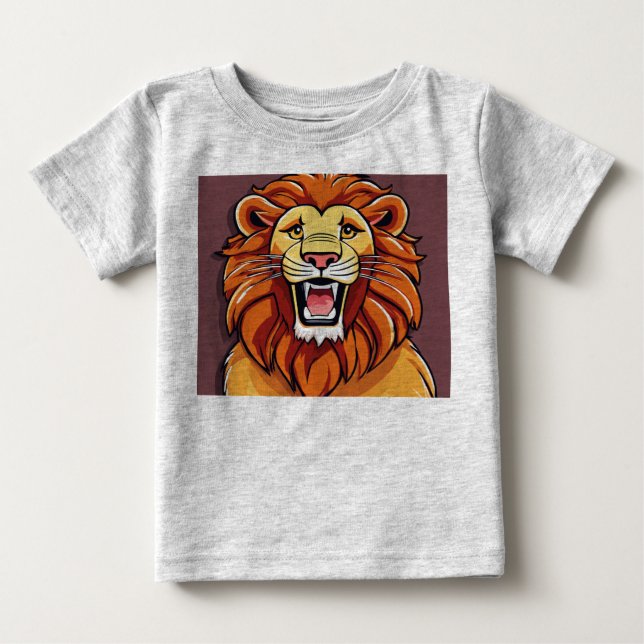 Monokromatisk geometrisk Lejon Logotyp T-Shirt. T Shirt (Framsida)