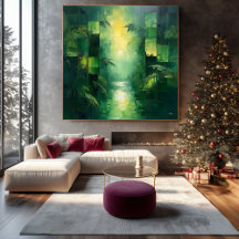 Monokromatisk Grön Abstrakt Djungellandskap