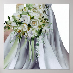 Monokromatisk legans,Möhippa Cascading Bouquet 2 Poster