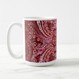 Monokromatisk röd-plommon Paisley-mönster Kaffemugg