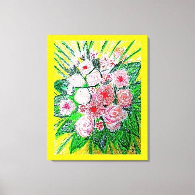 Monokromatisk, Rosor, Dianthus caryophyllus,  Gerb Canvastryck (Framsida)