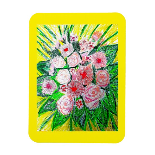 Monokromatisk, Rosor, Dianthus caryophyllus,  Gerb Magnet (Vertikal)