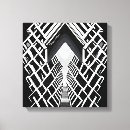 Monokromatisk trappa: Obelisk of Contrasts Canvastryck