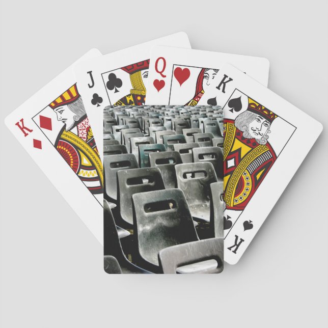 Monokromatiska Grått-stolar Casinokort (Baksidan)