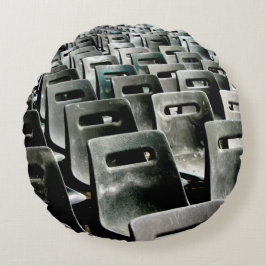 Monokromatiska Grått-stolar Rund Kudde