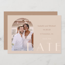 Monokromatiska jordtoner Photo Bröllop Spara Datumet