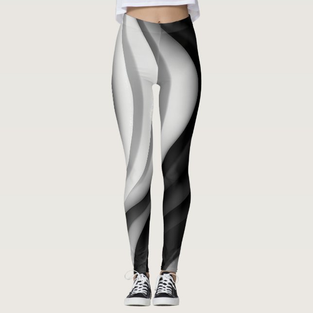 Monokromatiska vågbalkar leggings (Framsida)