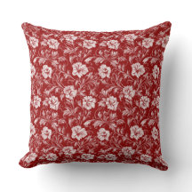 Monokromatiskt baroque-Blommönster, rödvitt