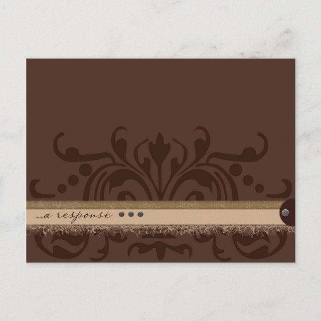 Monokrome Brown Response Inbjudan Vykort (Framsida)