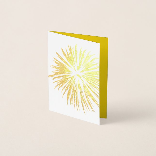 Monokrome Fireworks Silhouette Folierat Kort (Framsida)