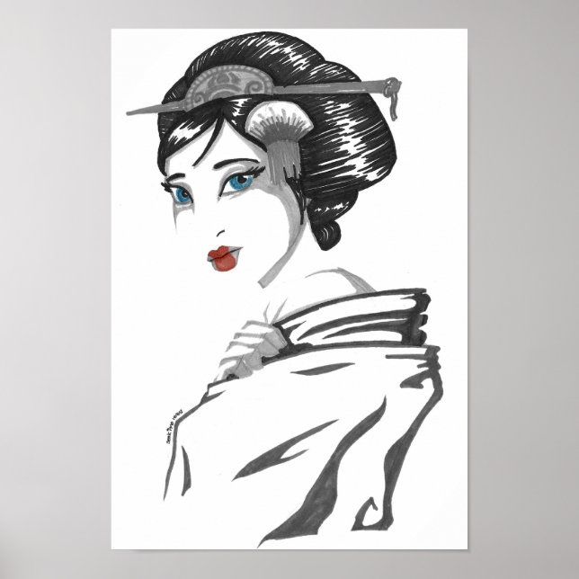 Monokrome geisha poster (Framsidan)