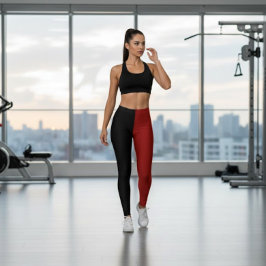 Monokrome Halsvart, halvsvart, Vin Red Halloween Leggings