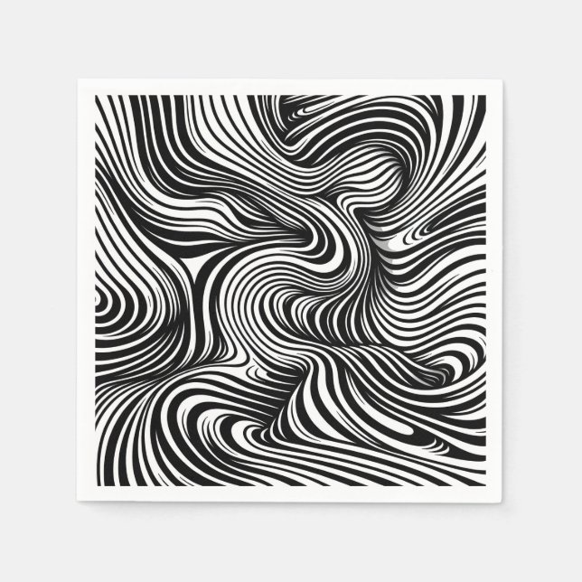 Monokrome Kaleidoscope Pappersservett (Framsidan)