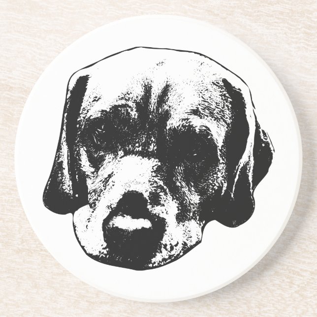 Monokrome Labrador Close Underlägg (Framsidan)