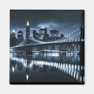 Monokrome New York Skyline Nightscape Magnet