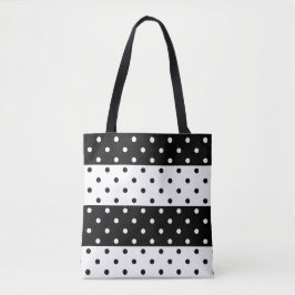Monokrome Polka dots Tote Tygkasse
