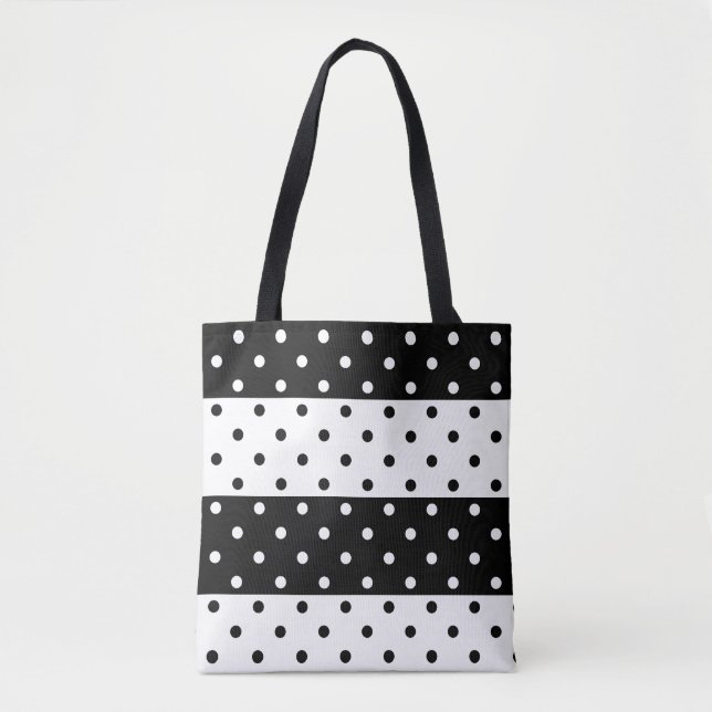 Monokrome Polka dots Tote Tygkasse (Framsida)