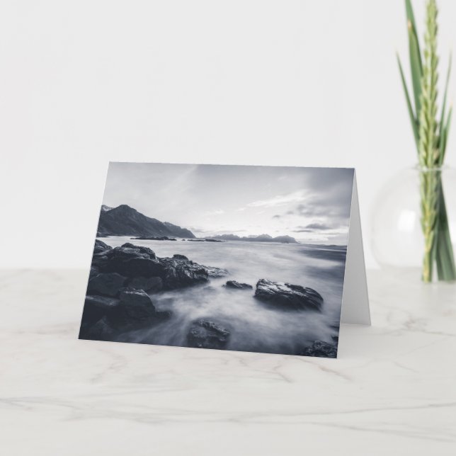 Monokromfoto för sjölandskap kort (Framsida)