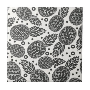 Monokromma ananas kakelplatta