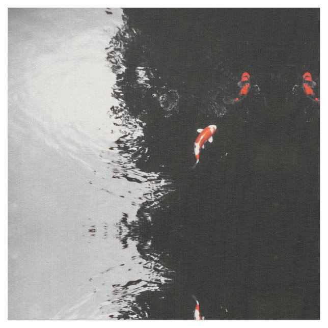 Monokromma Koi Tyg (Närbild)