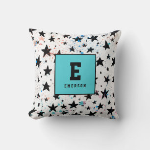 monokromma utrymme och stjärnor för modern hand kudde