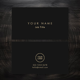 Monokromt Affärskort med minimal Elegant för Logot Visitkort