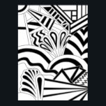 Monokromt Art Deco-design. Poster<br><div class="desc">En svart och vit mönster-abstrakt med konsthändelse stil. En snyggt med ett återseende. Den här bilden har grått linjer med svarta och vita former.</div>