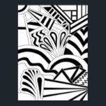 Monokromt Art Deco-design. Poster<br><div class="desc">En svart och vit mönster-abstrakt med konsthändelse stil. En snyggt med ett återseende. Den här bilden har grått linjer med svarta och vita former.</div>