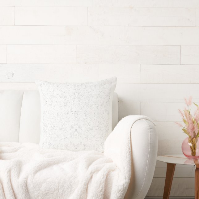 Monokromt blomstermönster – Elegant sömlös konst Kudde (Soffa)