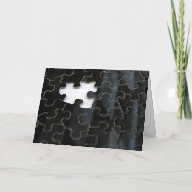 Monokromt foto med enkelt Puzzle Biet saknas Kort (Framsida)